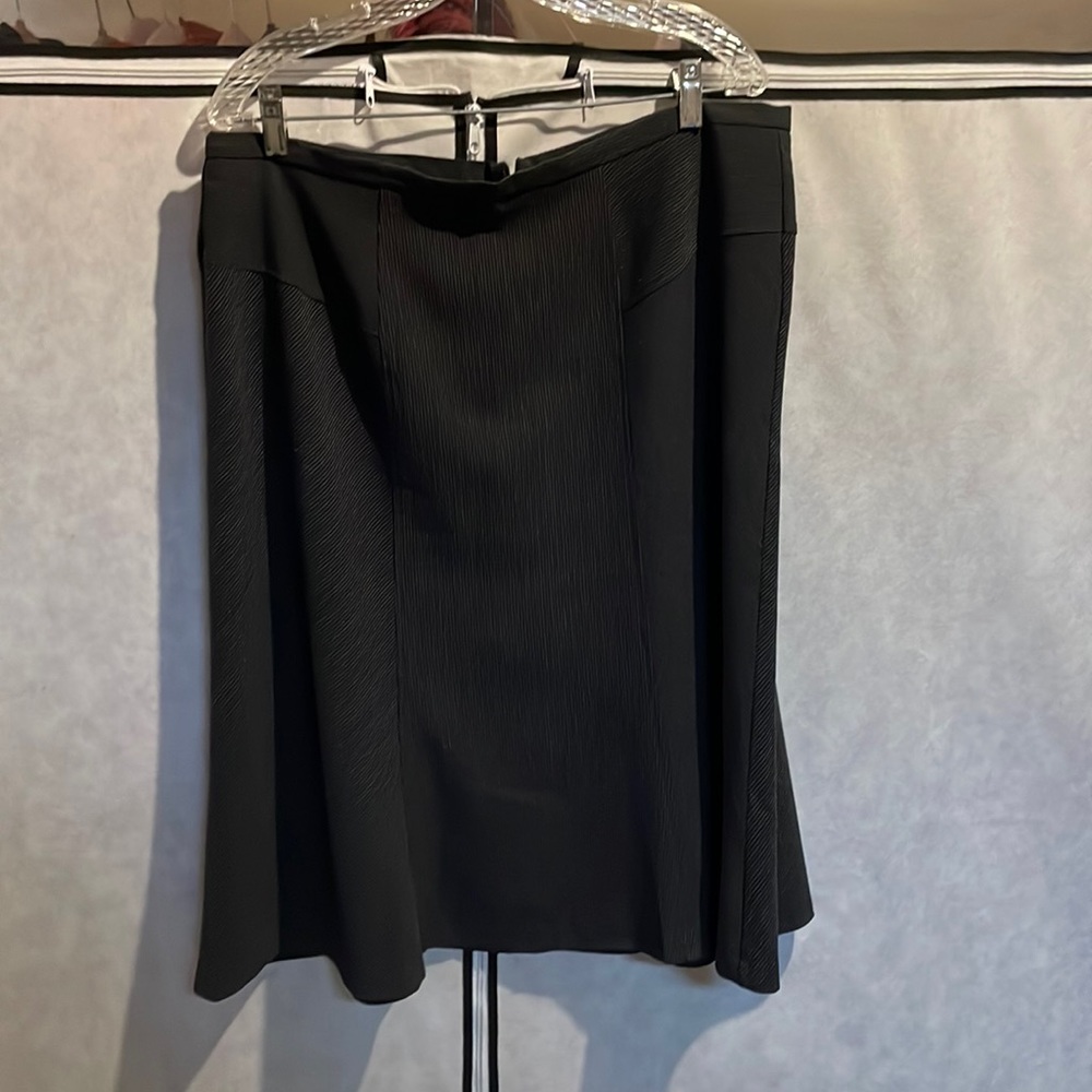 NYCC pinstripe knee length flared skirt.